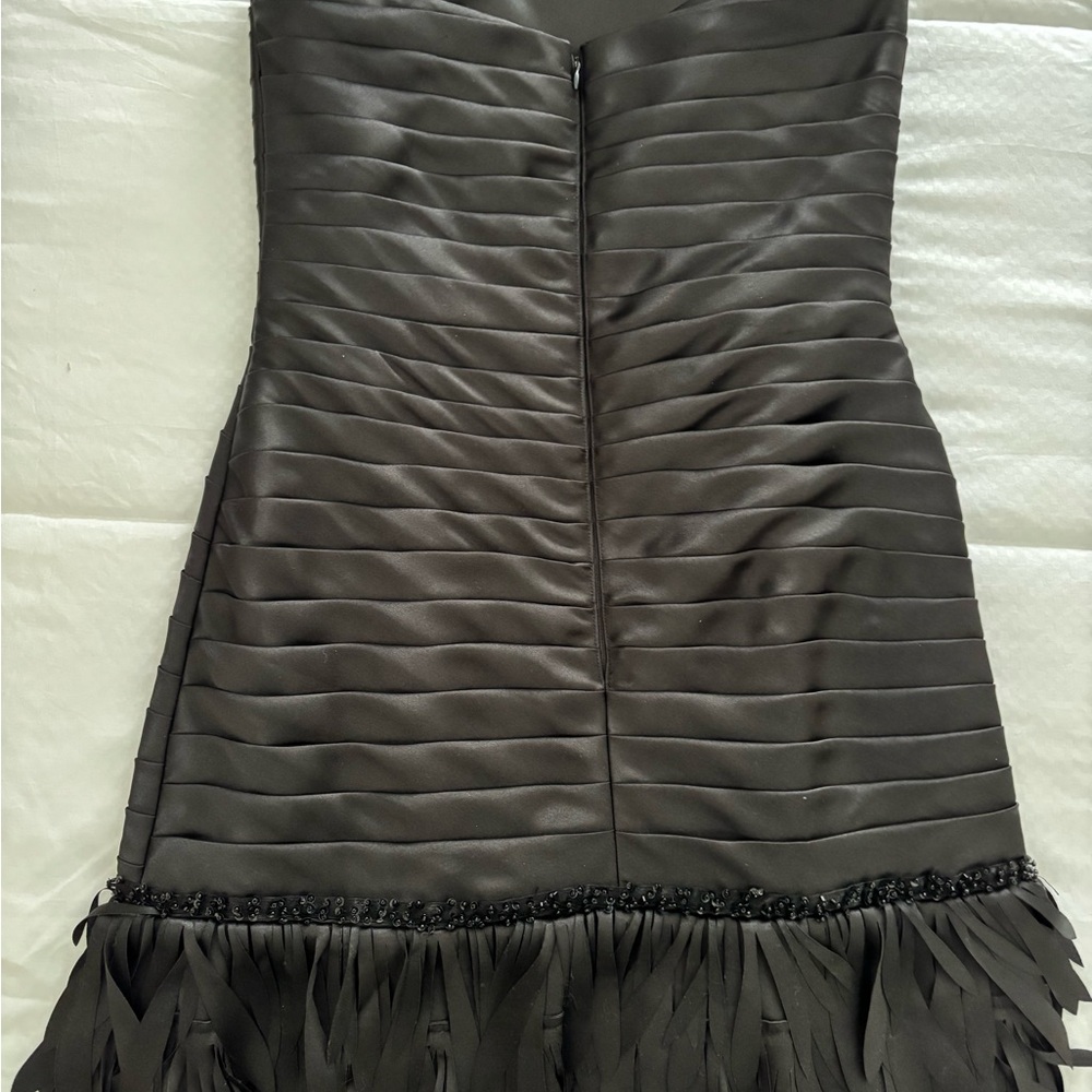 Strapless White House Black Market Black Ruched Dress - Picture 6 of 8